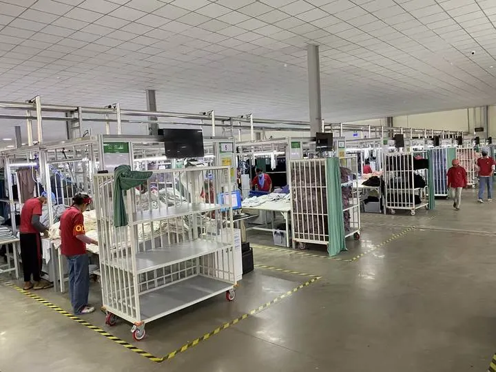 Hanging assembly sewing line