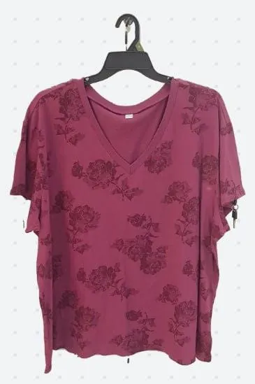 Printed short sleeve knit top